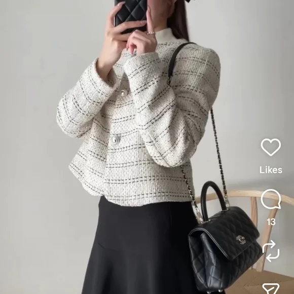 Zara Textured Tweed Blazer Size S - Picture 13 of 16